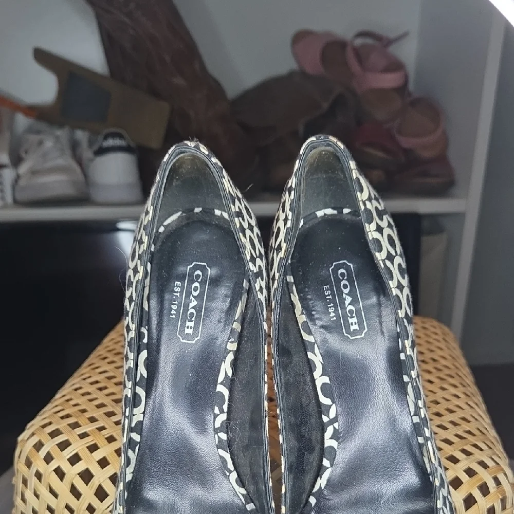 Coach Black and White Patterned Heels - Picture 2 of 5